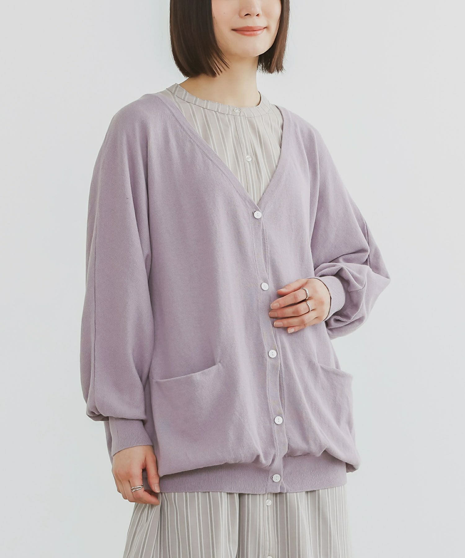 n'OrLABELキレイドルマン綿ニットカーディガン』