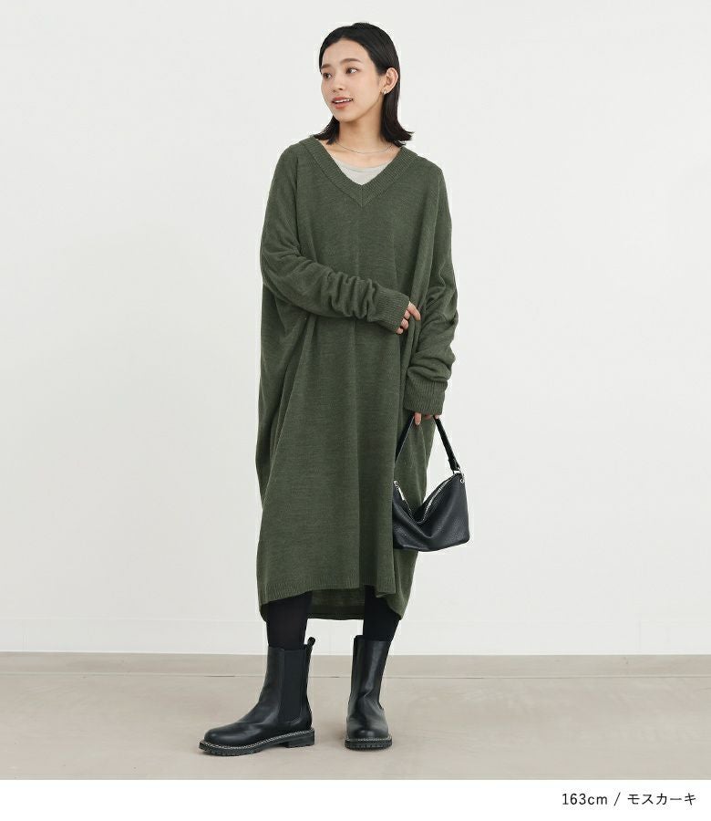 n'OrLABELカシミヤタッチVネックニット』