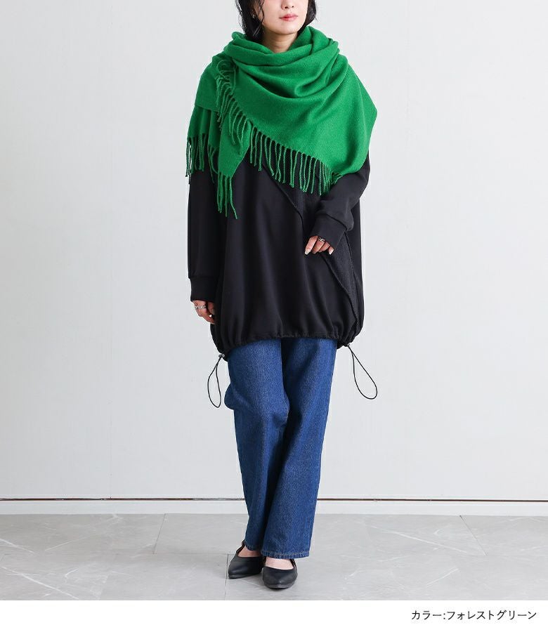 ジャスミン   新品サルティ 最高級ストール フォレストグリーン UNI pocket shawl (forest green) – LAPUAN KANKURIT（ラプアンカンクリ）