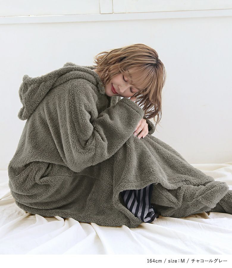 n'OrLABELモコモコふわふわの着る毛布』