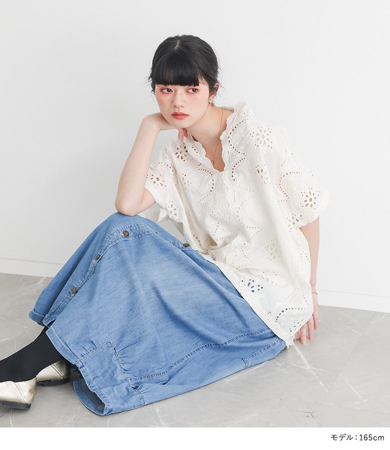 somari imaginationスカラップ刺繍ブラウス』