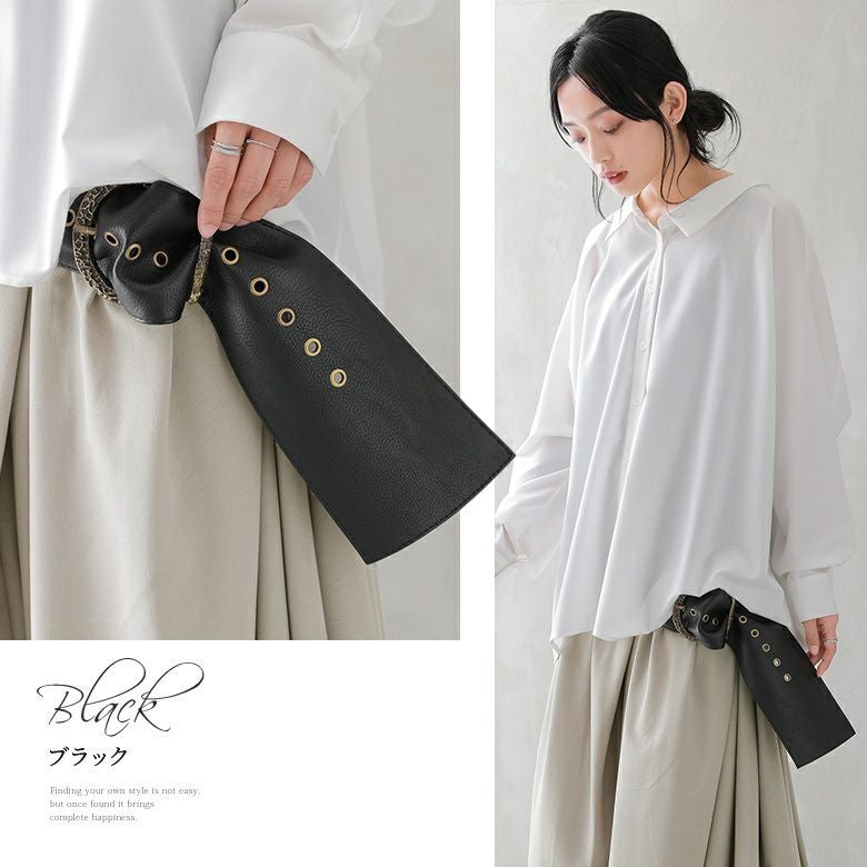 即完売 サッシュベルト n'OrLABELフェイクレザーサッシュベルト』