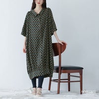 somari imagination(ソマリイマジネーション)ニュアンス柄コクーンワンピース