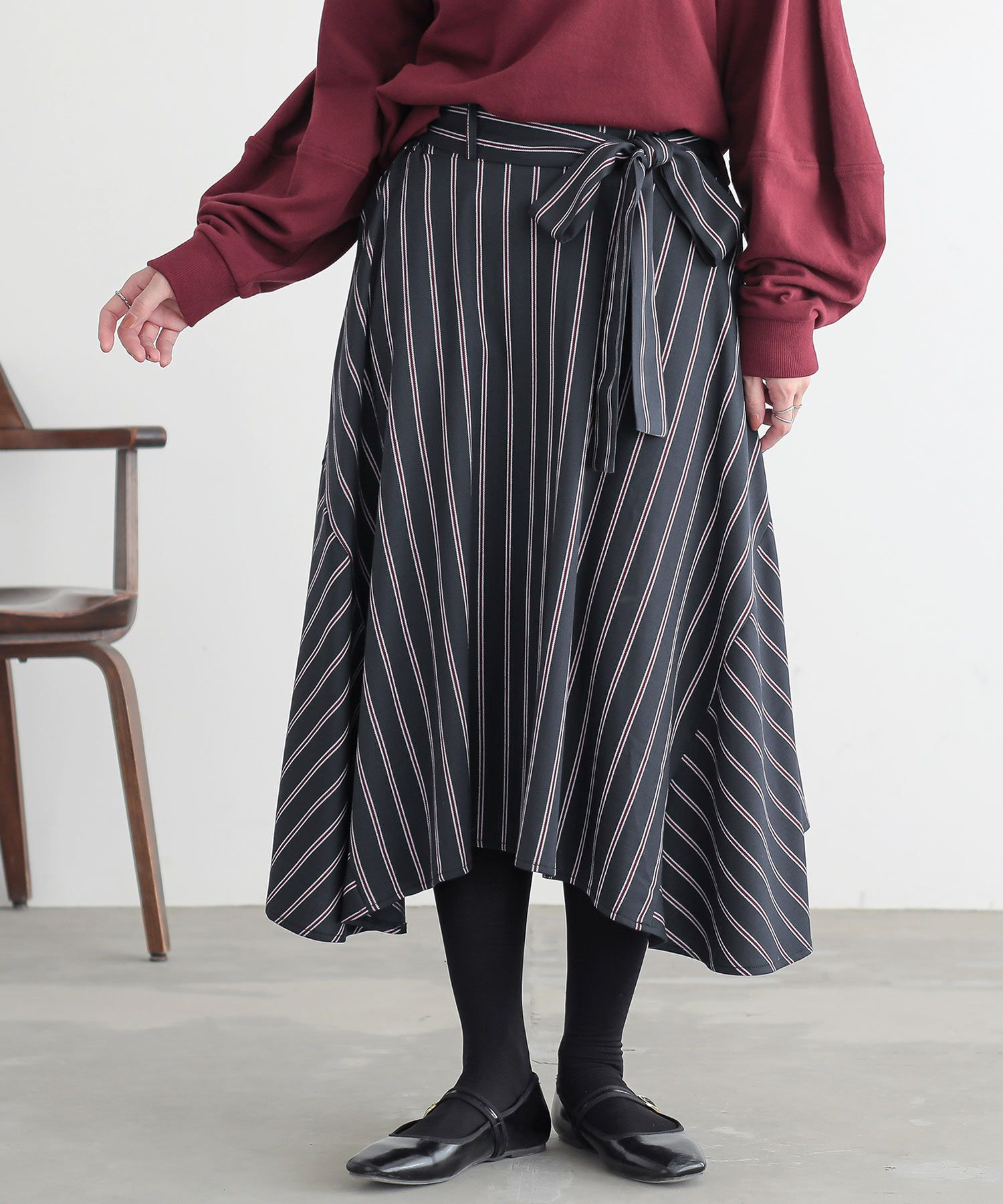 n'OrLABELクラシカルストライプスカート』レディースファッション通販