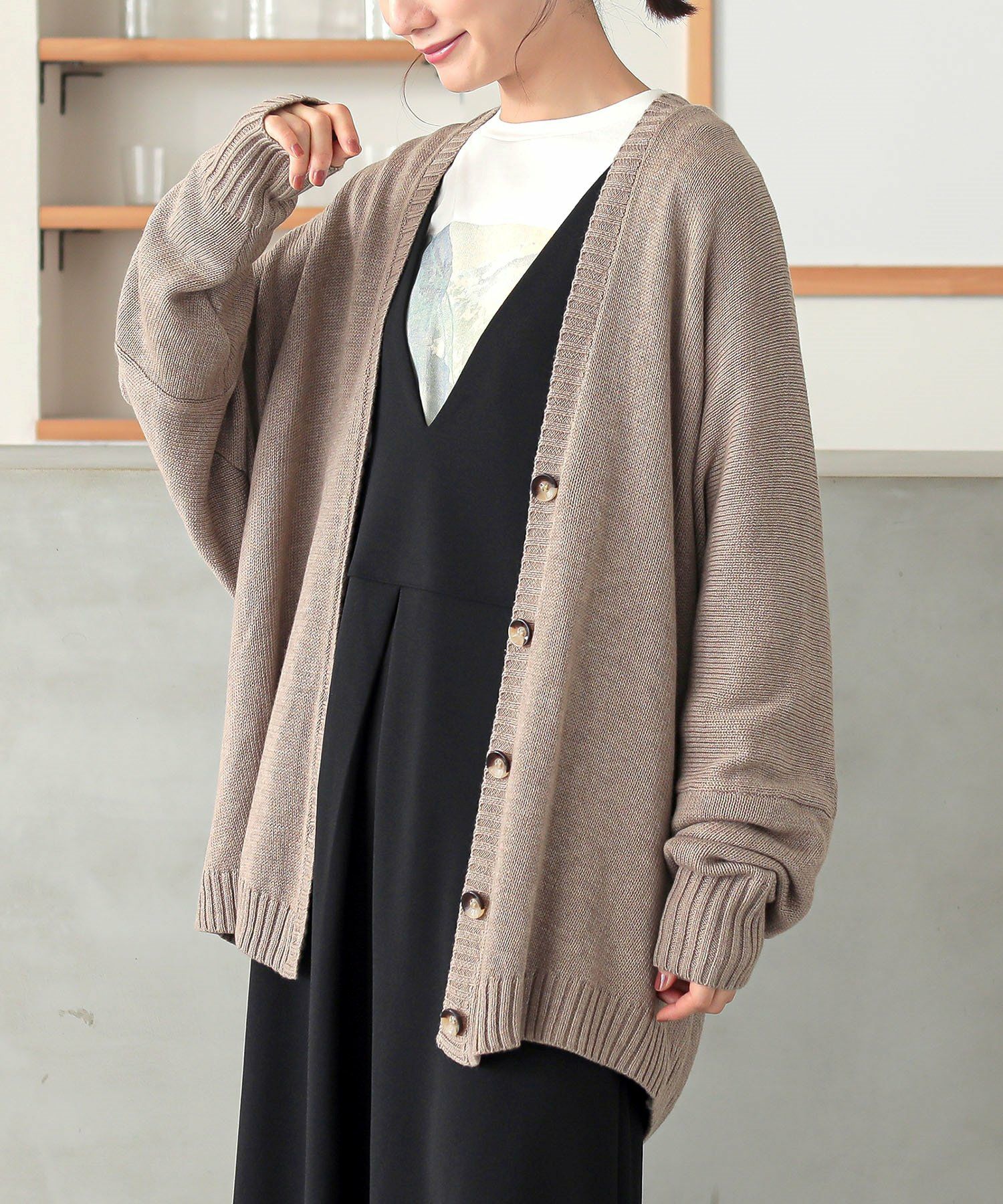 n'OrLABELゆるっとラフニットカーデ』