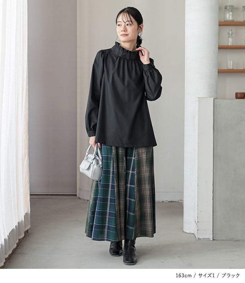 n'OrLABELフリルスタンドカラーブラウス』レディースファッション通販