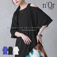 n'OrLABELアシンメトリーワンショルダーカットソー