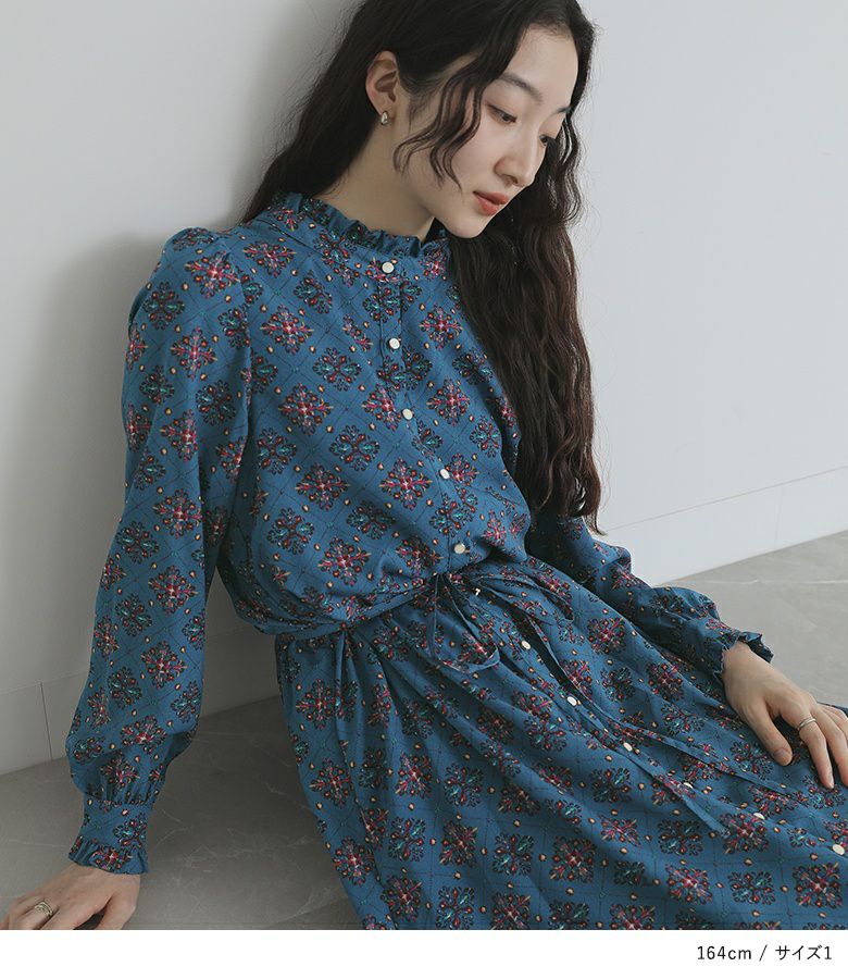 somari imaginationフリル×レトロデザインロングワンピース』