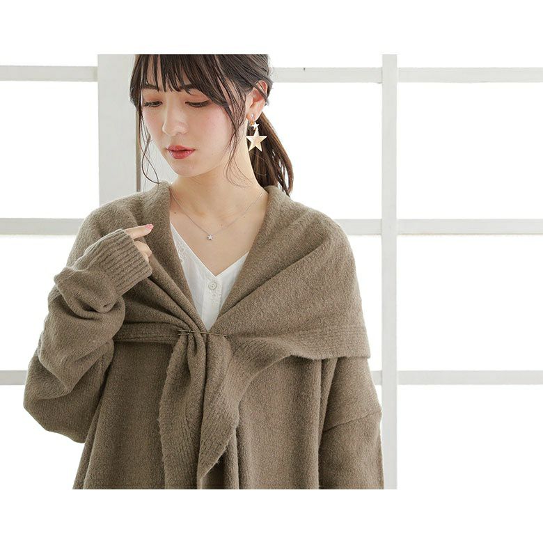 オシャレウォーカー 「nOrショールフードカーディガン」 n'OrLABELショールフードカーディガン』レディースファッション通販