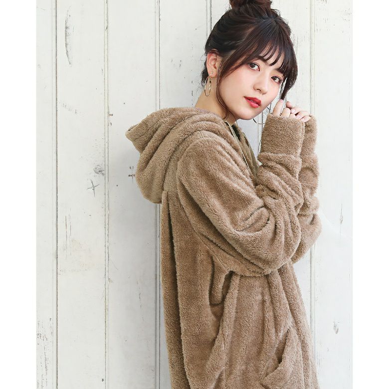 n'OrLABELふわふわボアパーカー』レディースファッション通販サイトの