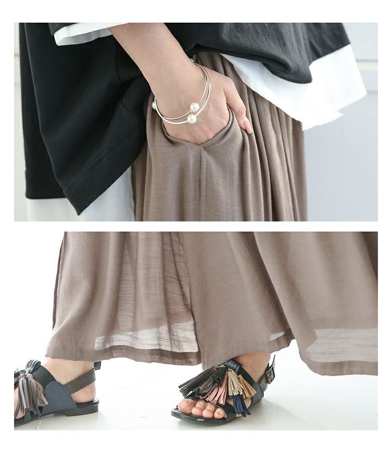 n'OrLABELゆるひら涼スラブパンツ』