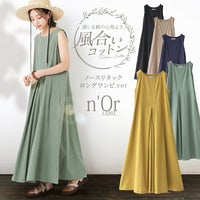 n'OrLABEL風合いコットンノースリーブタックワンピース