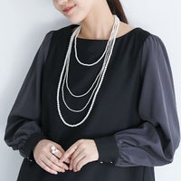 4連フェイクパールネックレス