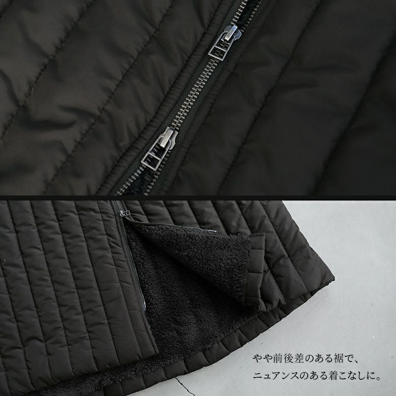 kOhAKU異素材切替キルティングコート』
