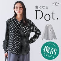 nOrLABEL(ノアールレーベル)アシンメトリードット柄シャツ