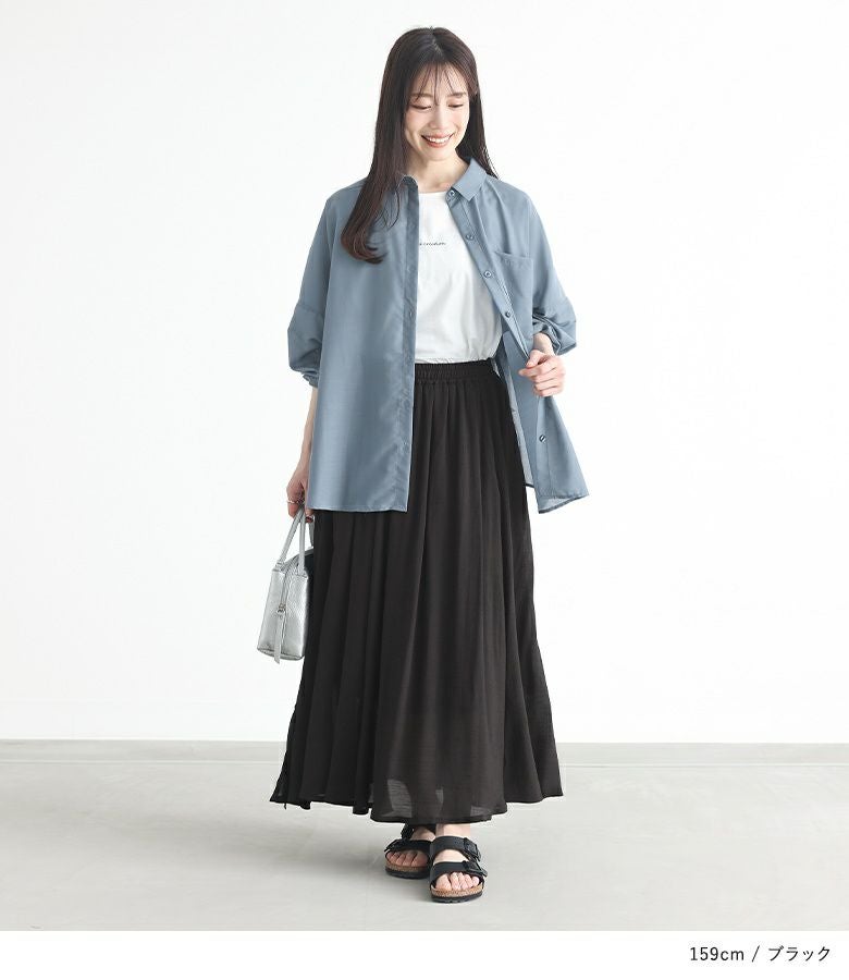 n'OrLABELゆるひら涼スラブスカート』