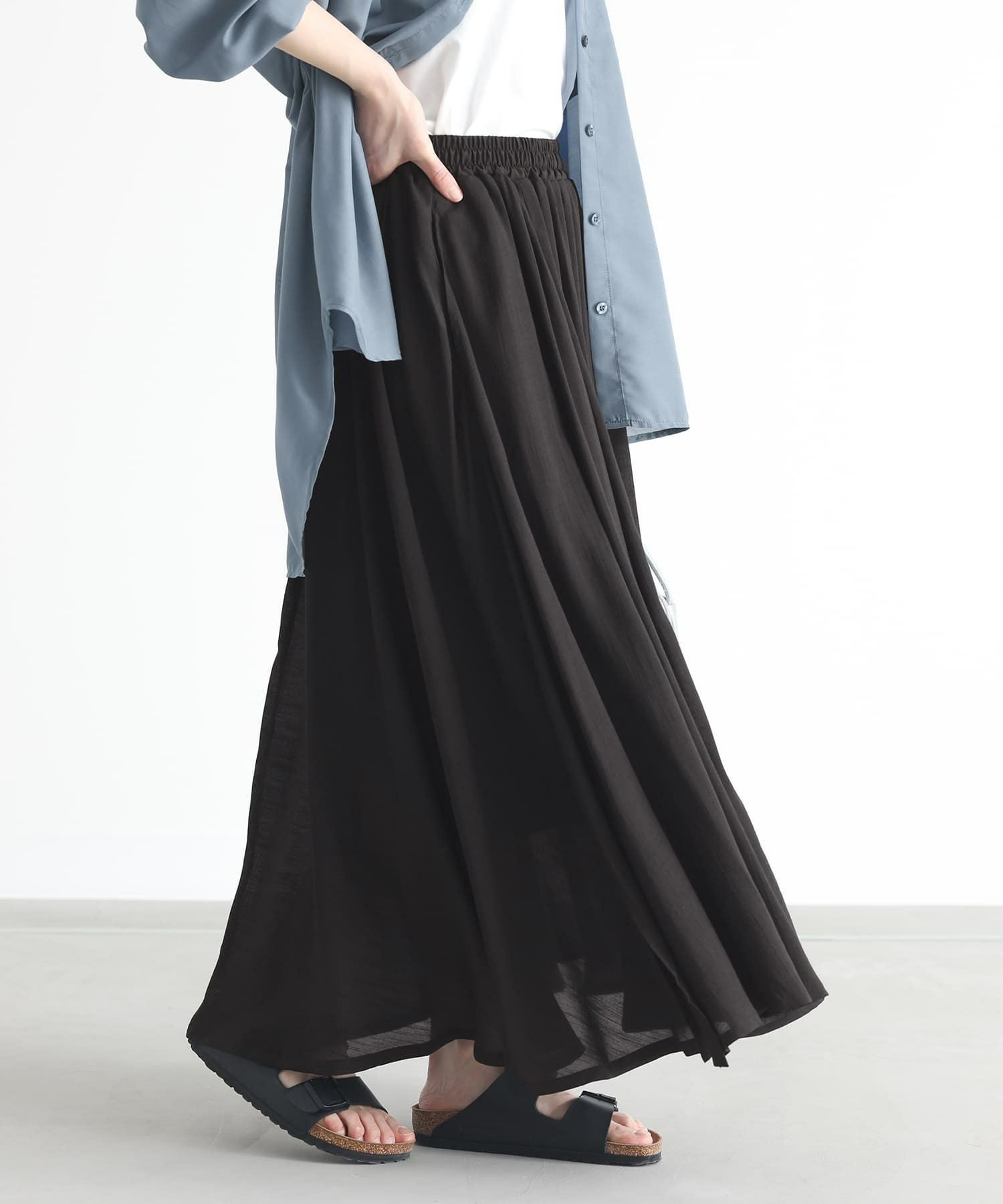 n'OrLABELゆるひら涼スラブスカート』