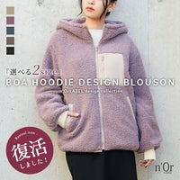 nOrLABEL(ノアールレーベル)異素材フーデッドボアブルゾン