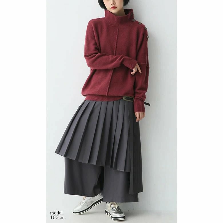 Ruta　Drawer2019AW9G畦ショルダーボタンタートルニット n'OrLABELショルダーボタンタートルニット』