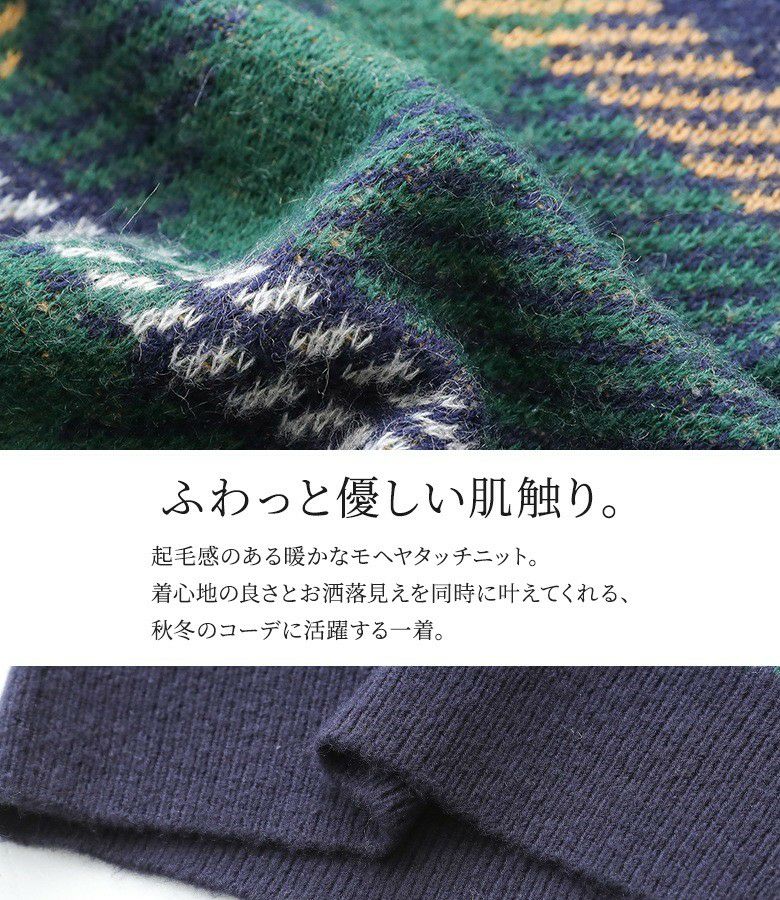 n'OrLABELビッグチェック柄ニット』