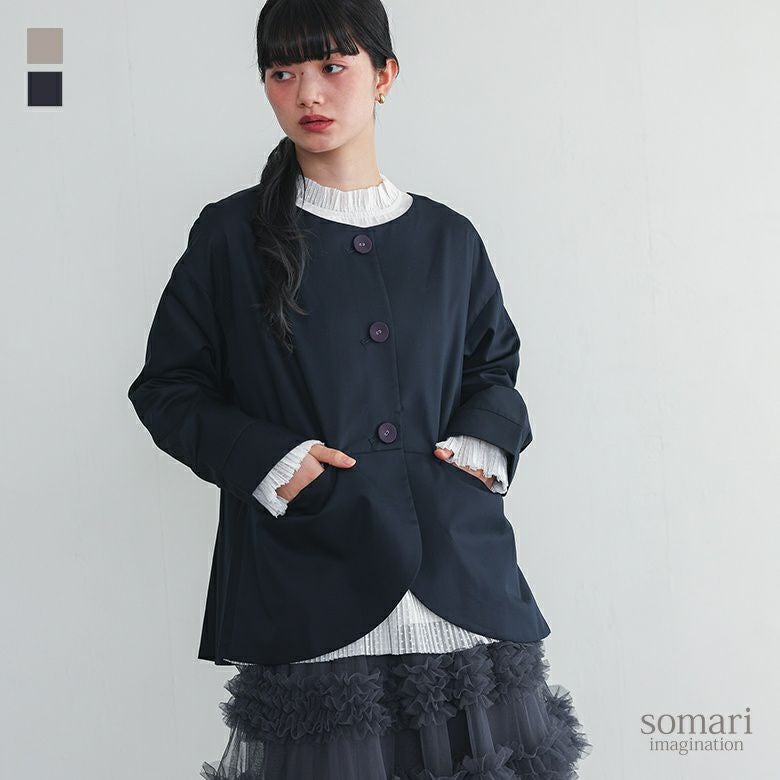 little  他の方が購入された場合は別のお洋服を発送いたします‪ ·͜· somari imaginationタックデザインノーカラージャケット』