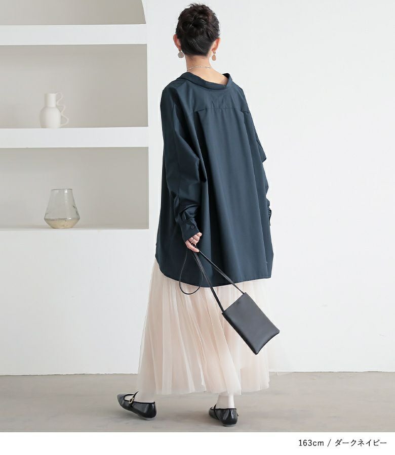 n'OrLABELドルマンシルエットデザインシャツ』