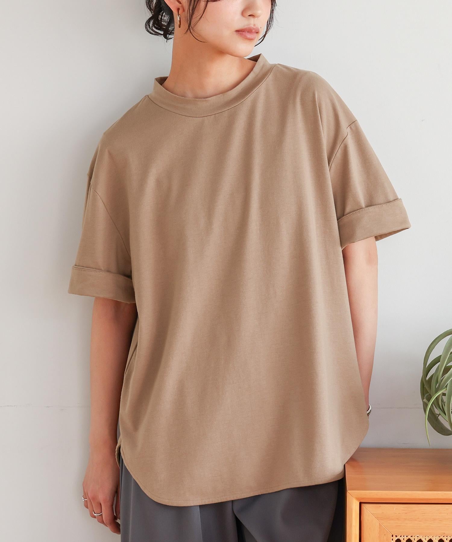 n'OrLABELモックネック×ラウンドヘムTシャツ』