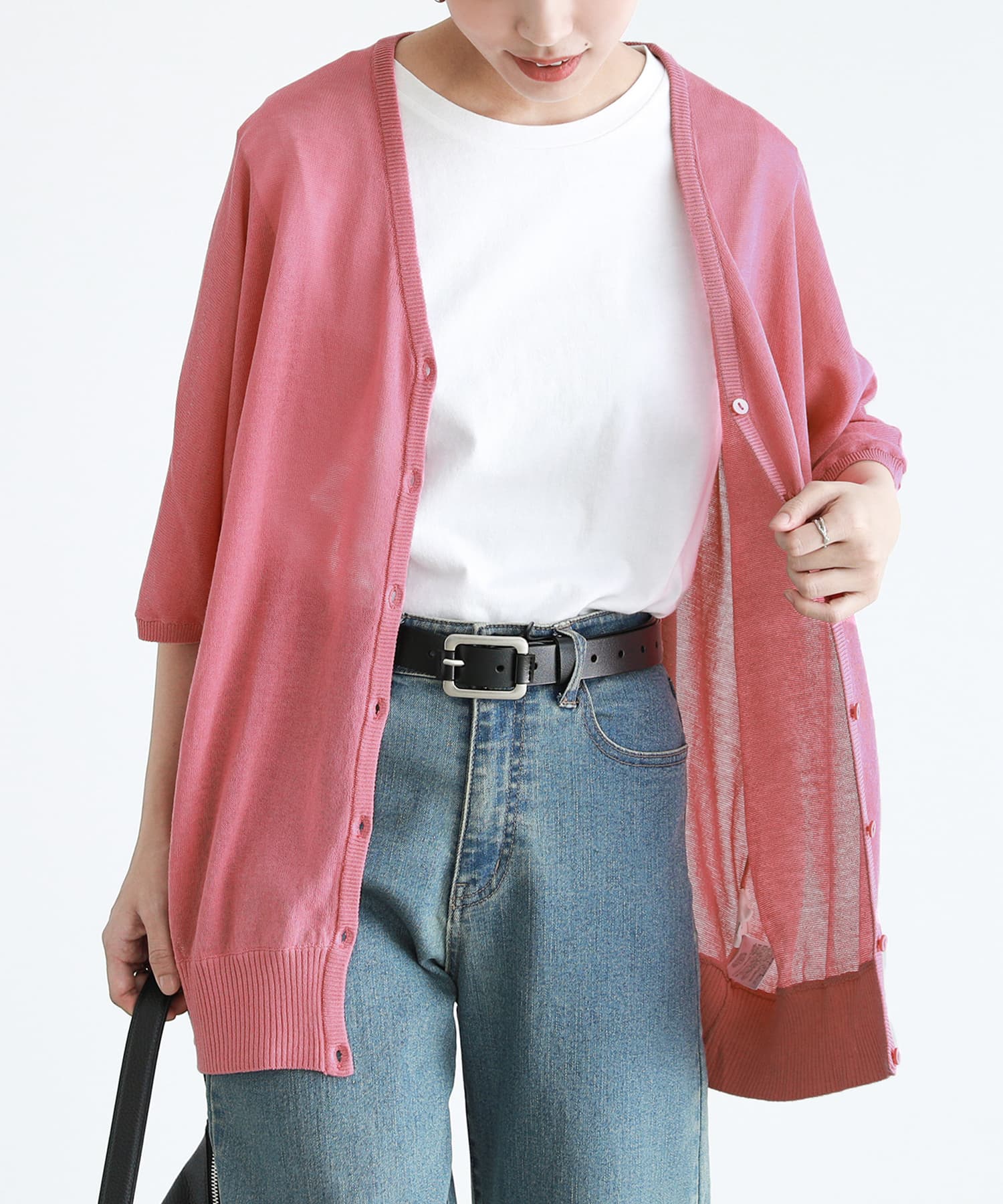 n'OrLABEL涼ニットUV五分袖ドルマンカーディガン』