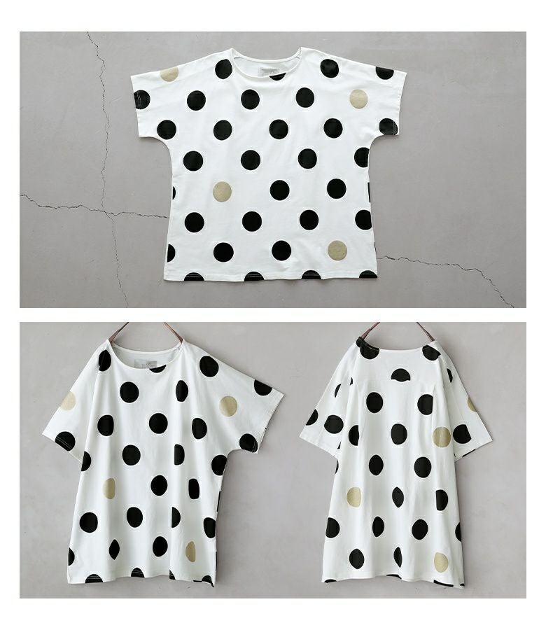 SOOR PLOOM ドット柄 Tシャツ 92cm n'OrLABEL配色ドット柄ドルマンTシャツ』