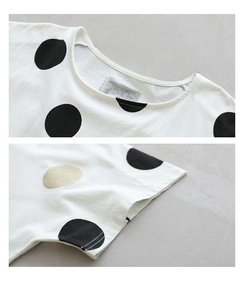 SOOR PLOOM ドット柄 Tシャツ 92cm n'OrLABEL配色ドット柄ドルマンTシャツ』