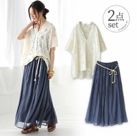 爽やか印象♪ブラウス×スカートコーデ2点SET