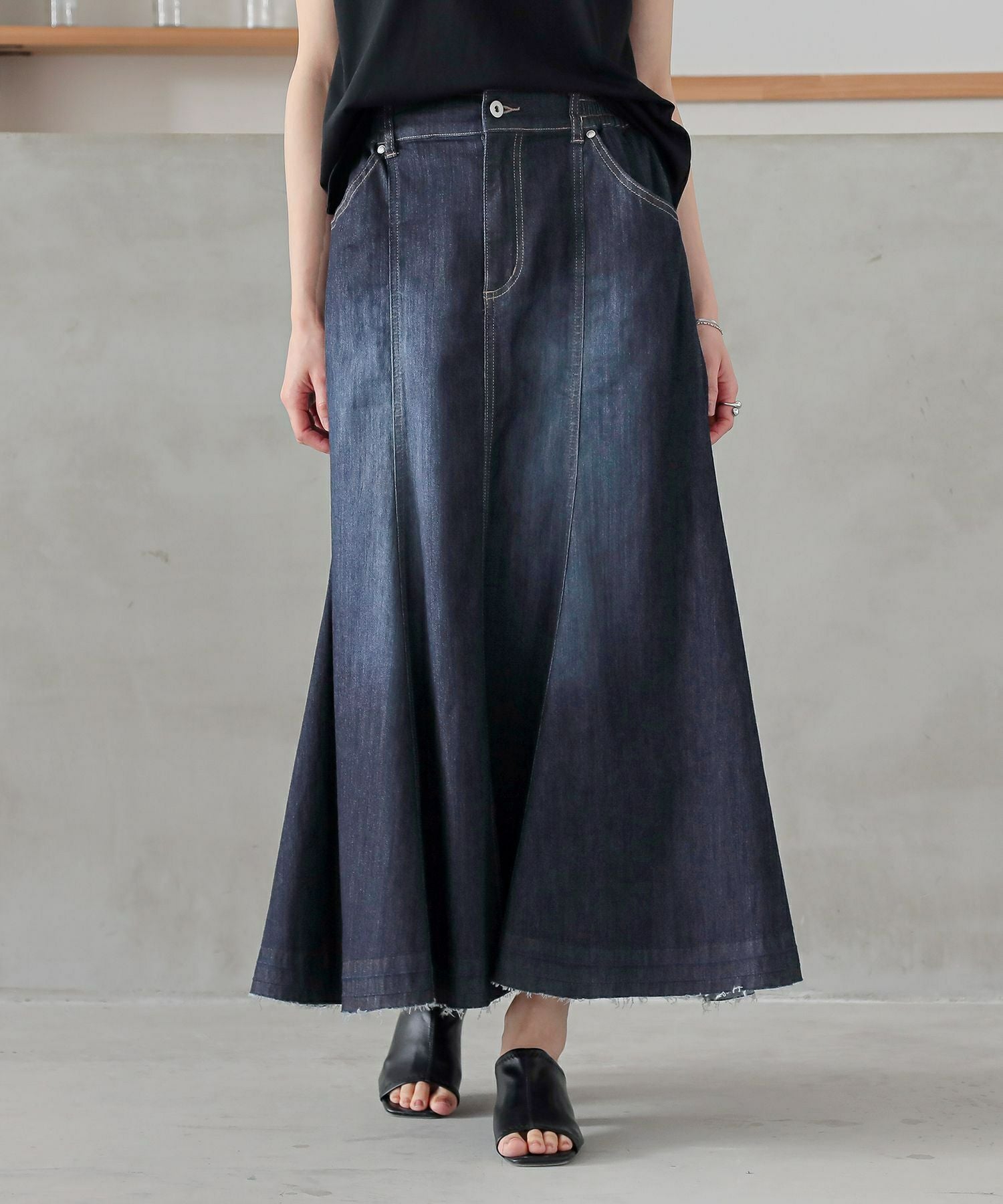 n'OrLABELひんやり冷感マーメイドデニムスカート』