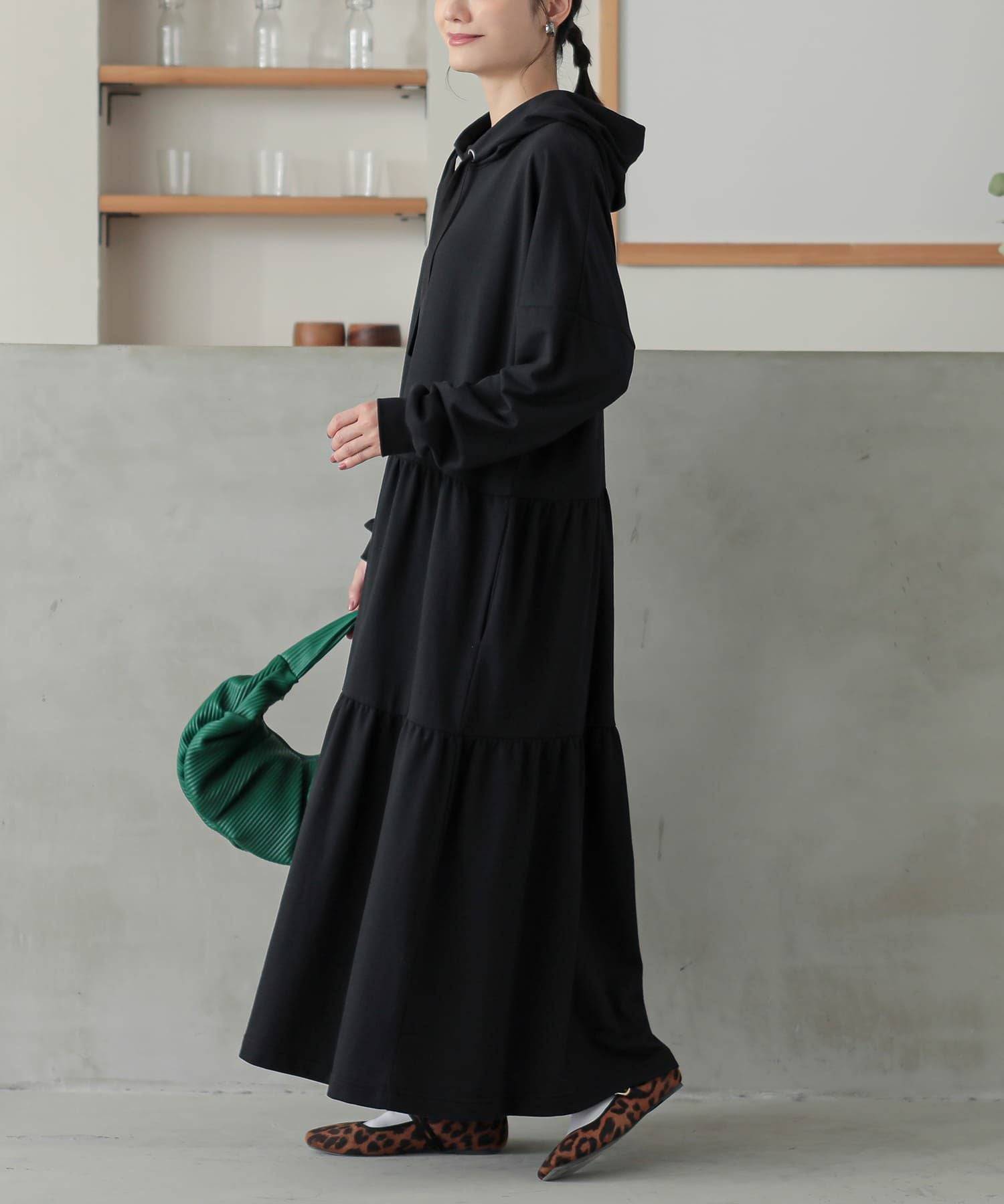 n'OrLABELティアードパーカーワンピース』