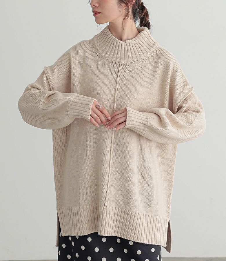 n'OrLABELハイネックアウトリンキングニット』