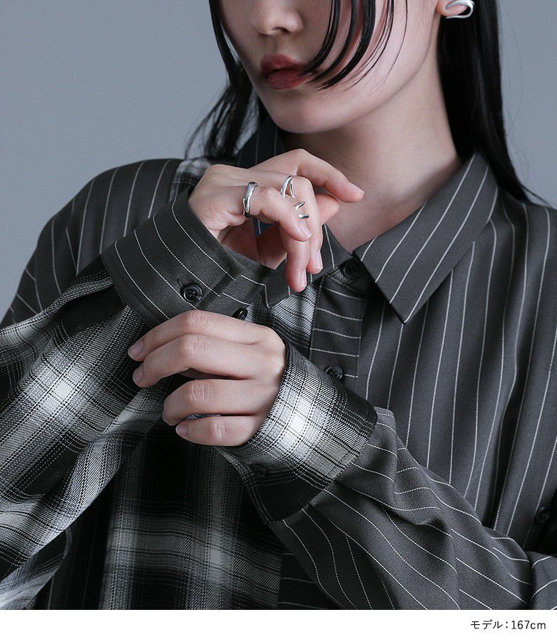 kOhAKUモノトーン柄切替シャツワンピース』