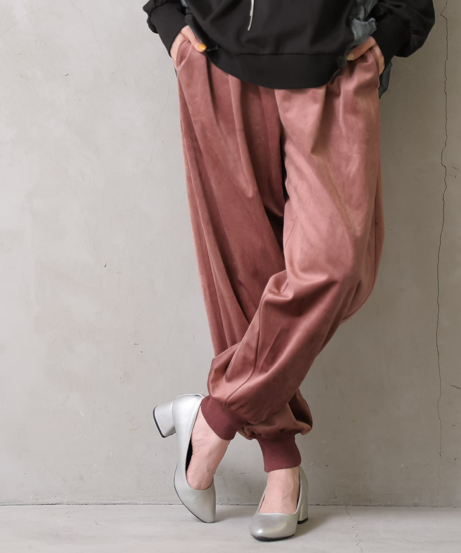 n'OrLABELベロアジョガーパンツ』