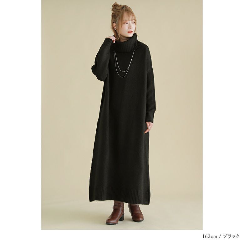 n'OrLABELボリュームタートルニットワンピース』