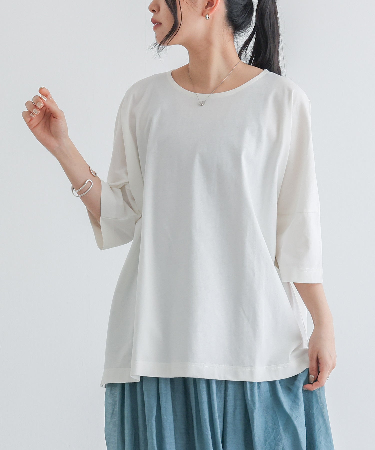 n'OrLABEL汗ジミ防止ゆるっとUネックTシャツ』