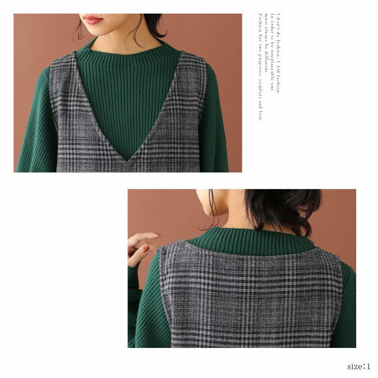 n'OrLABELチェックツイードジャンパースカート』