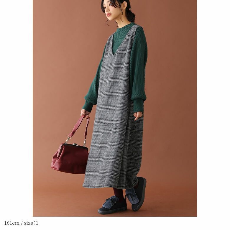 n'OrLABELチェックツイードジャンパースカート』