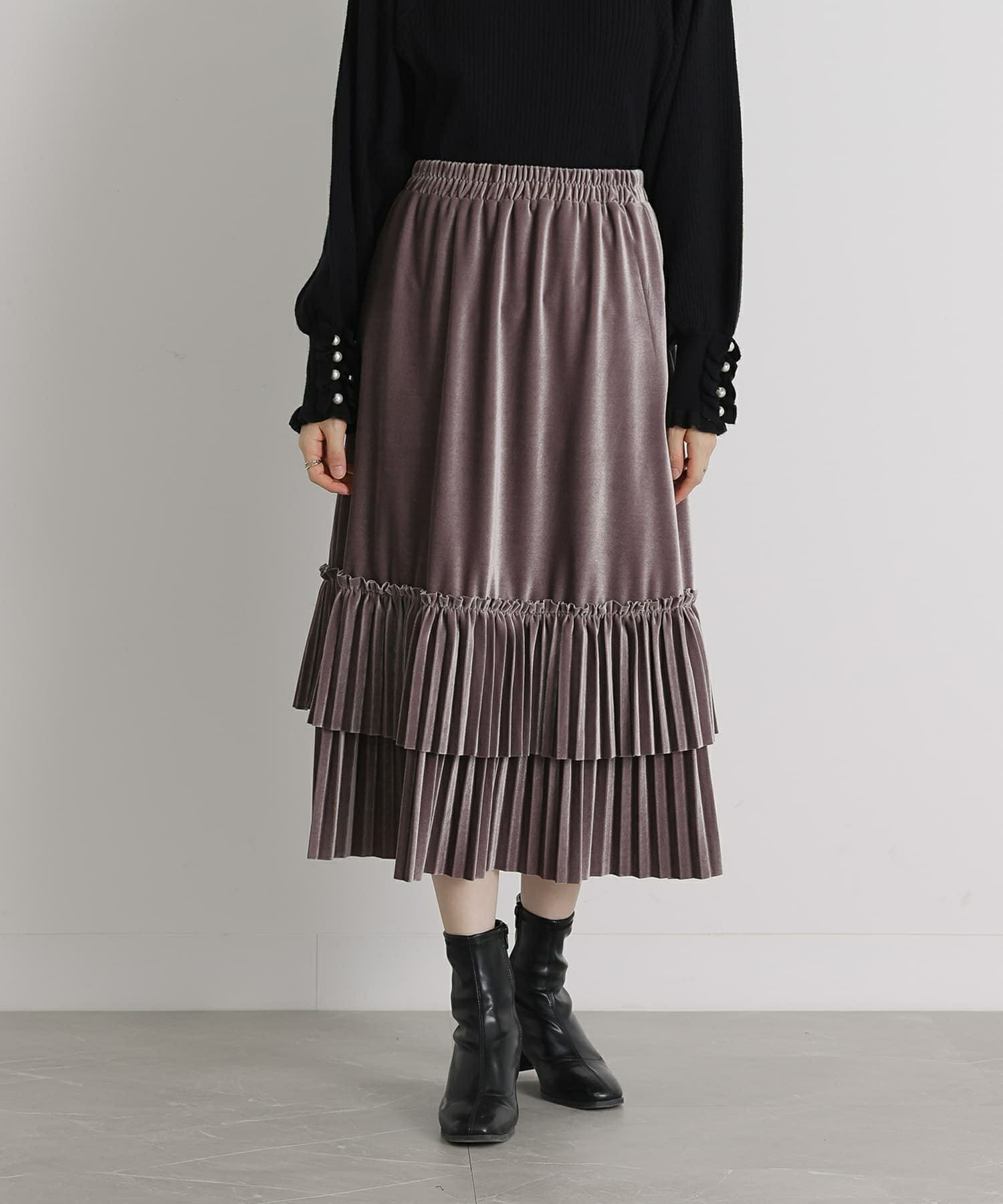 somari imaginationティアードプリーツベロアスカート』