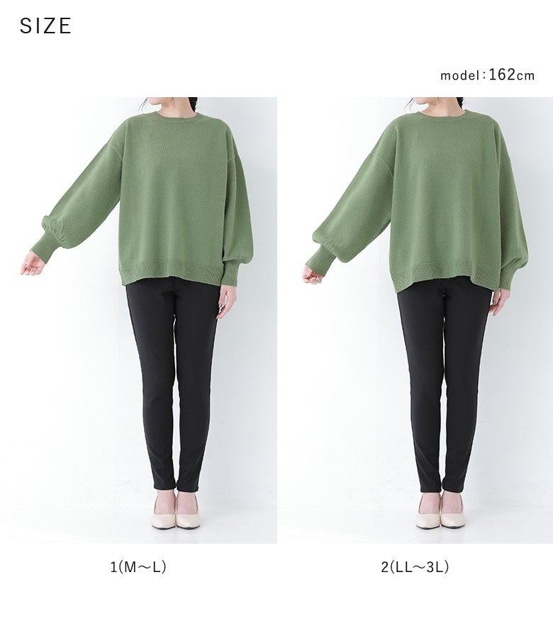 体型や好みの着こなしで選べる1(M～L)と2(LL～3L)の2サイズ展開。各サイズごとの身幅や袖のゆとり感、着丈の違いを確認でき、自分にぴったりのサイズ選びに役立ちます。