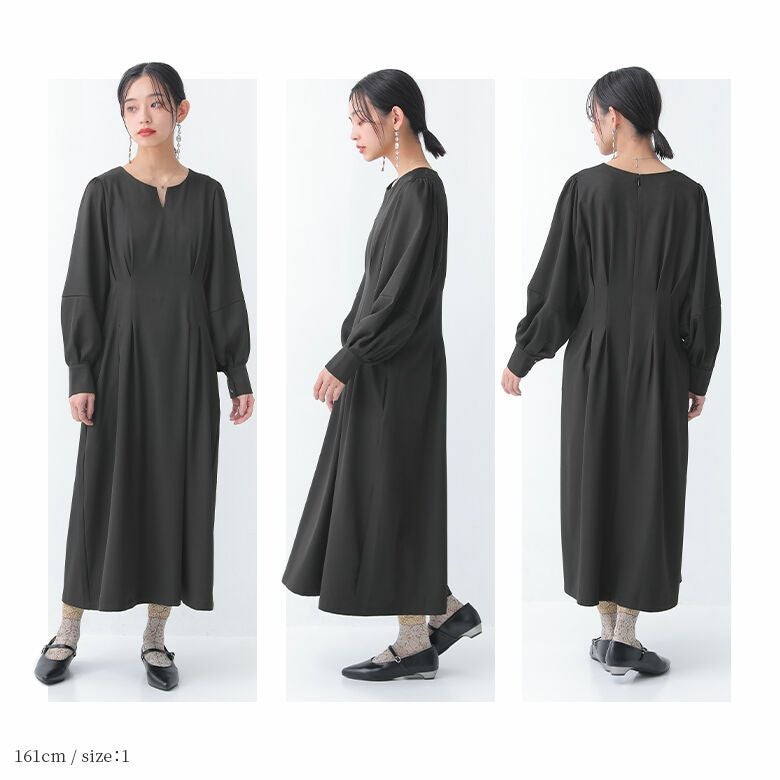 n'OrLABELウエストタックデザインワンピース』