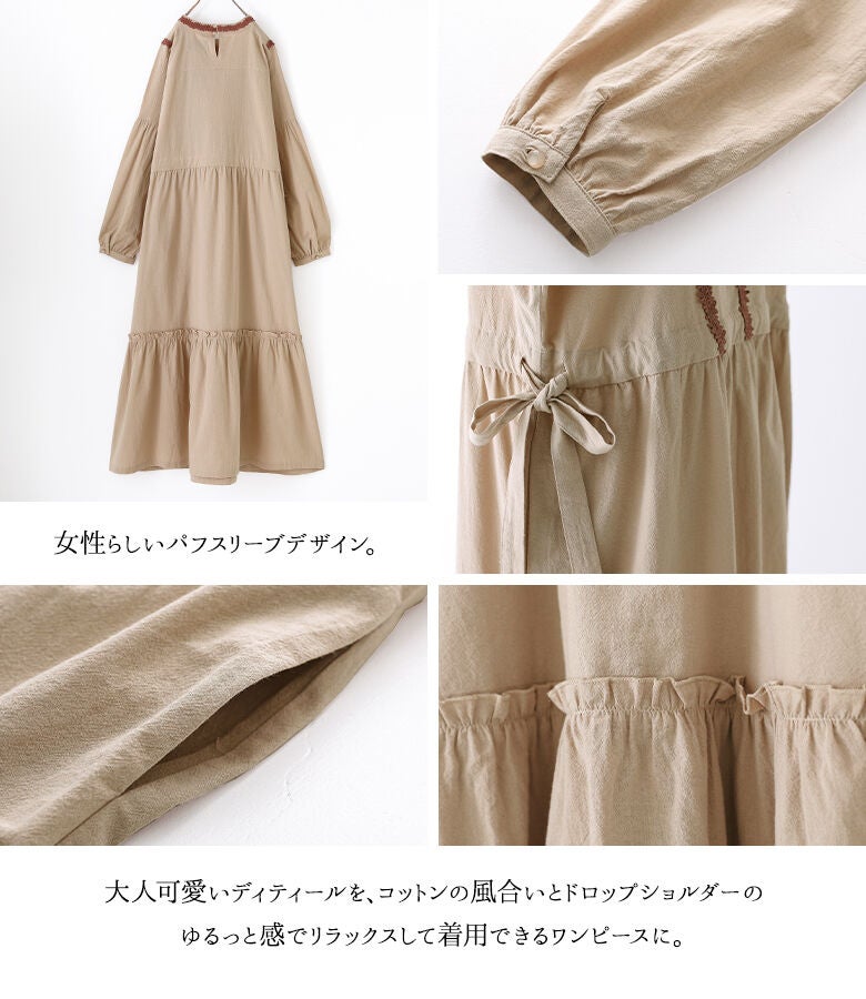 somari imagination花柄刺繍コットンティアードワンピース』