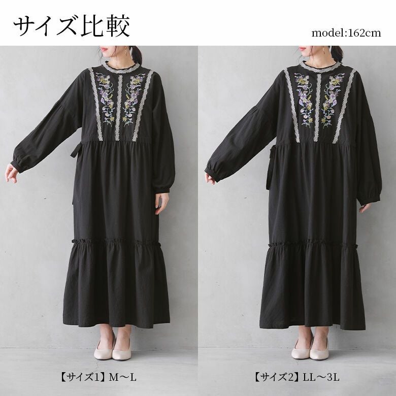 somari imagination花柄刺繍コットンティアードワンピース』