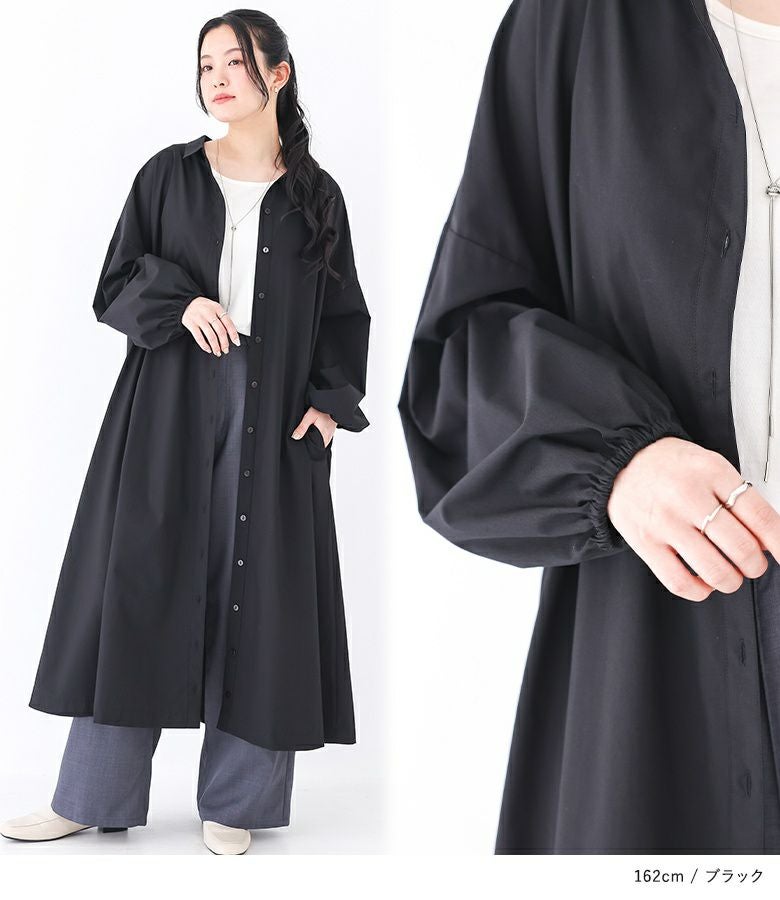 [美品] エブール　ロンハーマン　バックギャザーシャツワンピース　ブラック　36 n'OrLABELバックギャザースキッパーシャツワンピース』