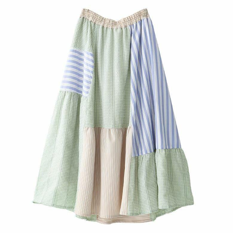 �p�b�`���[�N�t���A�X�J�[�g�ySALE�z �t���[�T�C�Y �O���[���~�b�N�X