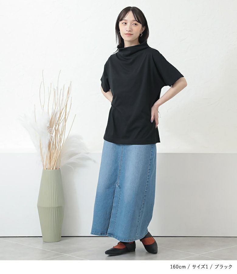 n'OrLABELひんやり冷感ボトルネックTシャツ』