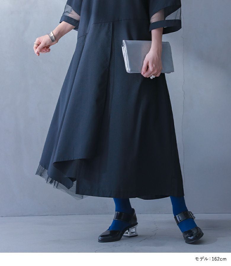 kOhAKUメッシュ切替アシメワンピース』