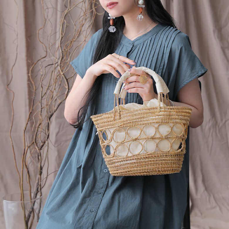 ハンドメイドカゴバッグ』